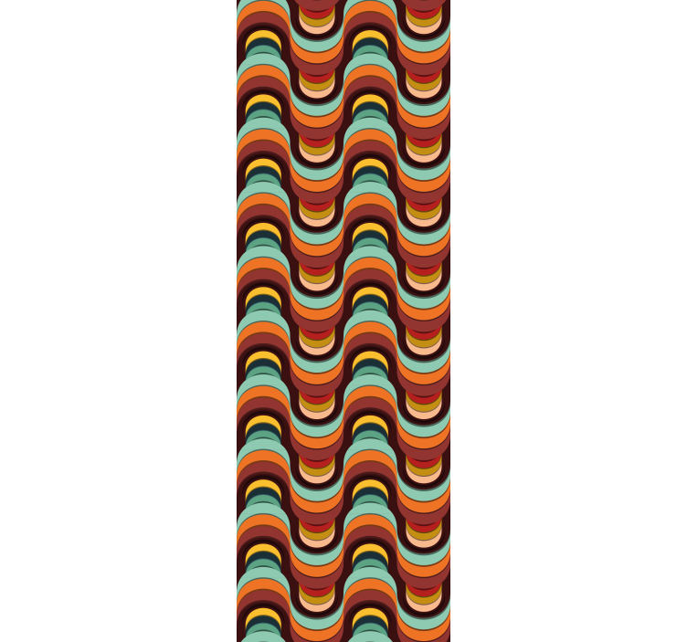 Renkli retro desen klasik duvar kağıdı - TenStickers