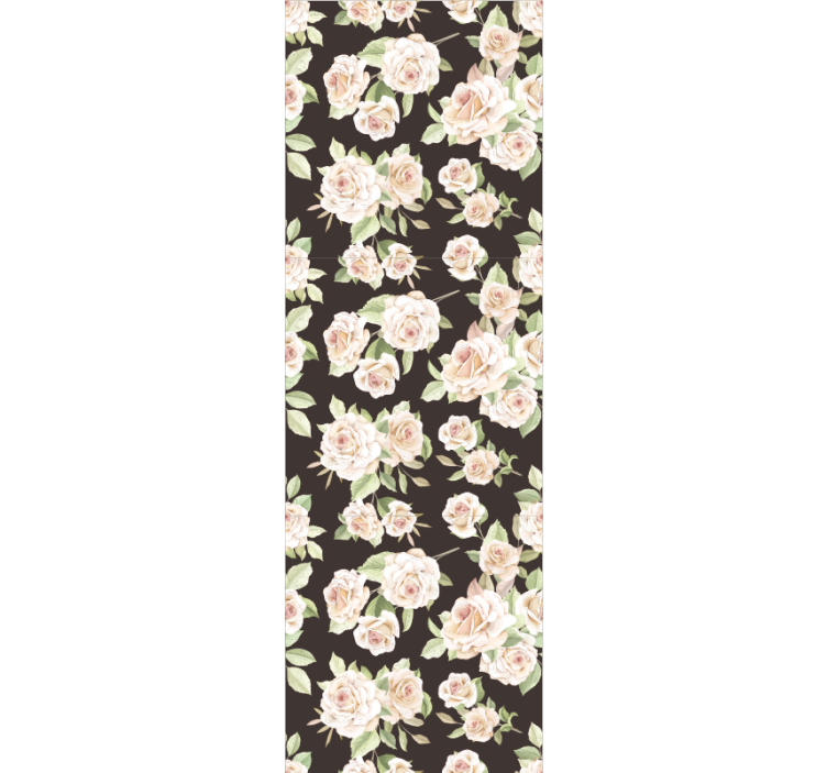Beyaz gül siyah arka plan çiçek duvar kağıdı - TenStickers