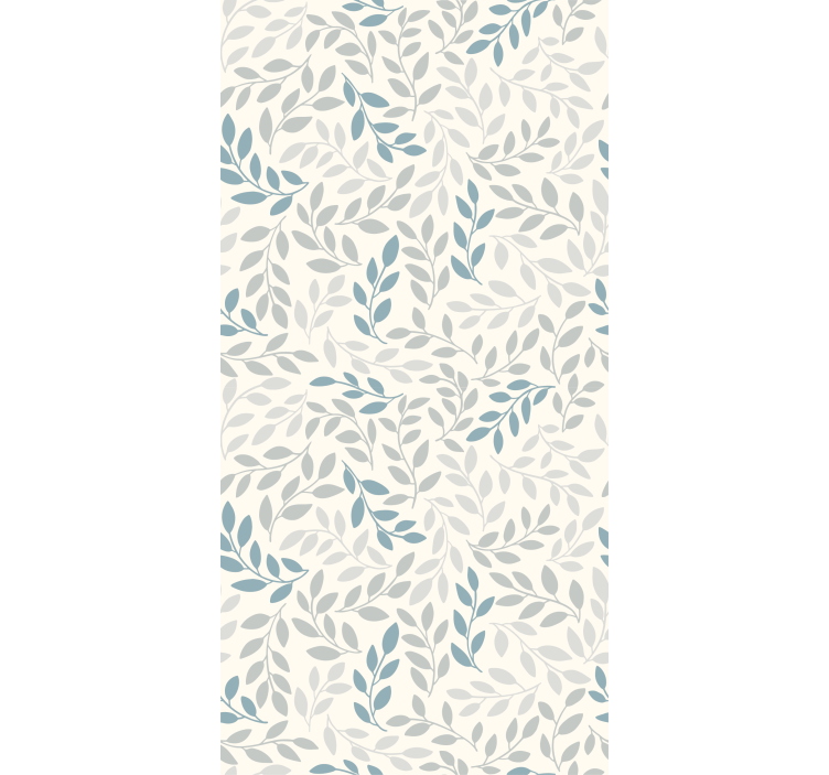 Küçük yapraklarda mavi ombre soyut duvar kağıdı - TenStickers