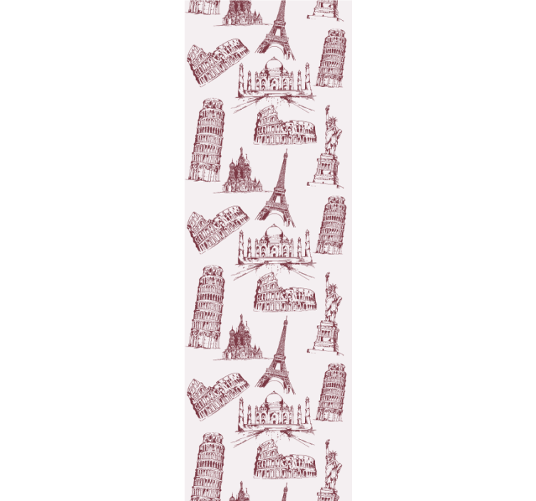 Ikonik anıtlar şehir ve ülke duvar kağıdı - TenStickers