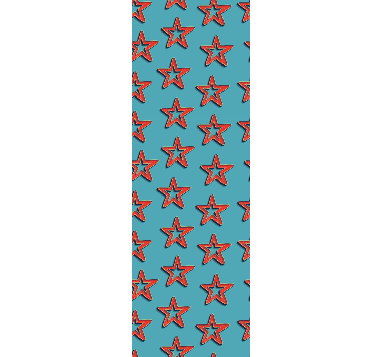 Retro kırmızı yıldızlar desen yıldız duvar kağıdı - TenStickers