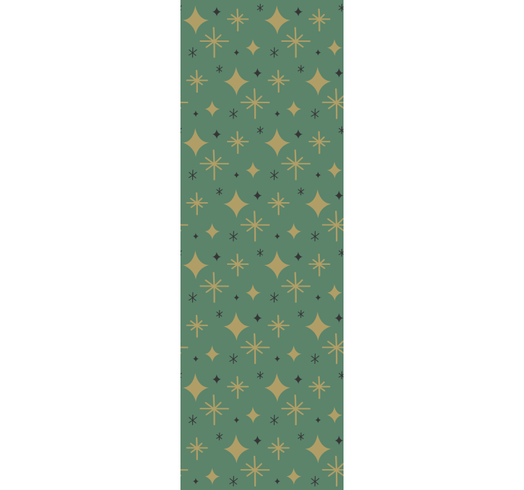 Yeşil süs yıldız desen x-mas duvar kağıdı - TenStickers