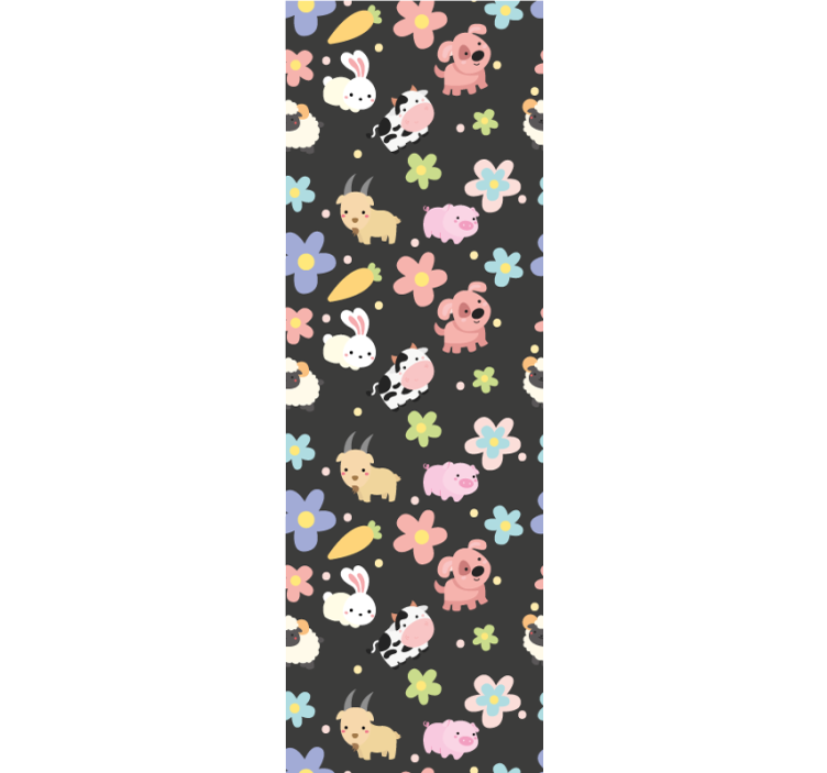 Hayvan deseni eğlenceli hayvanlar duvar kağıdı - TenStickers