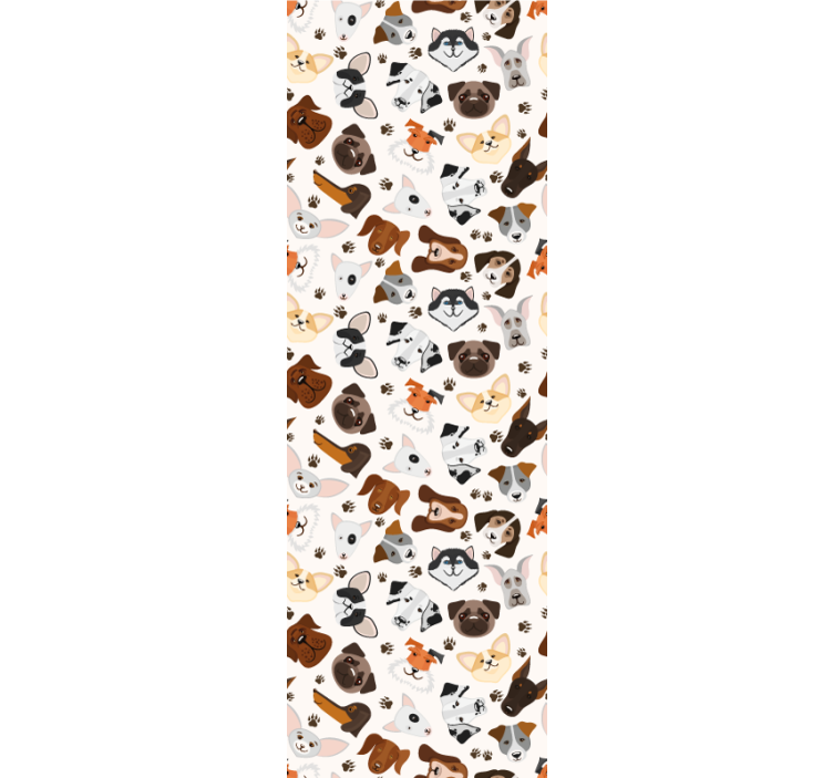 Sevimli mix yavru köpek deseni çocuk duvar kağıdı - TenStickers