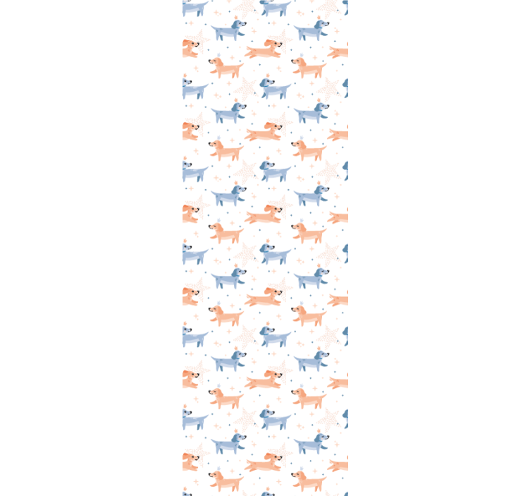 Eğlenceli yavru köpekler teması bebek odası duvar kağıdı - TenStickers