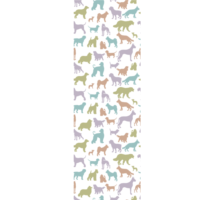 Renkli silüetler köpek duvar kağıdı - TenStickers