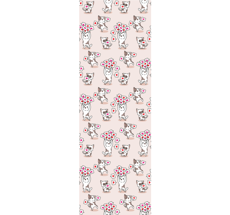 Eğlenceli kedi deseni kediler duvar kağıdı - TenStickers
