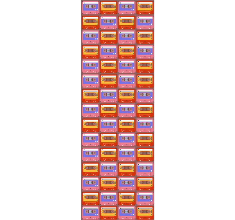 Kırmızı ve pembe 80'lerin kaset desenli duvar kağıdı - TenStickers