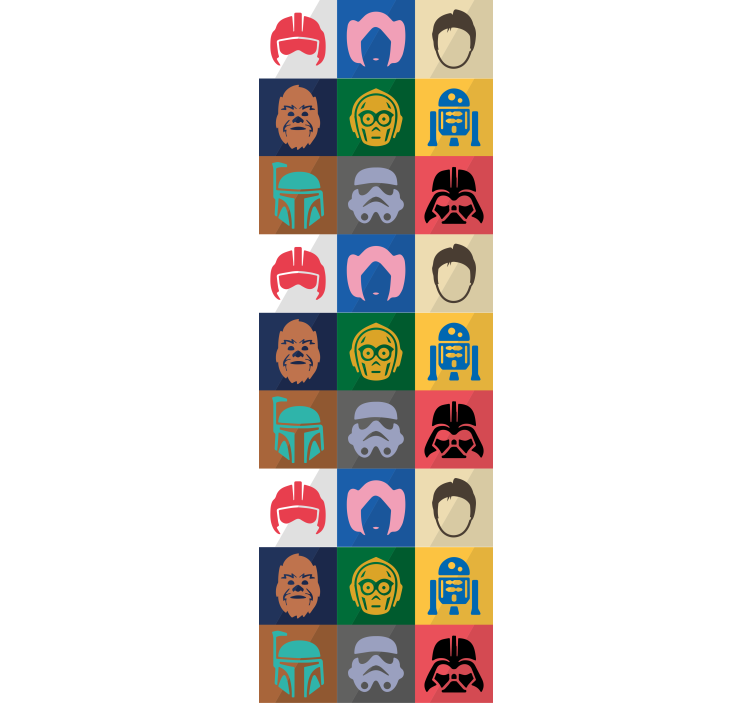 Renkli yıldız karakterler sanat genç duvar kağıdı - TenStickers