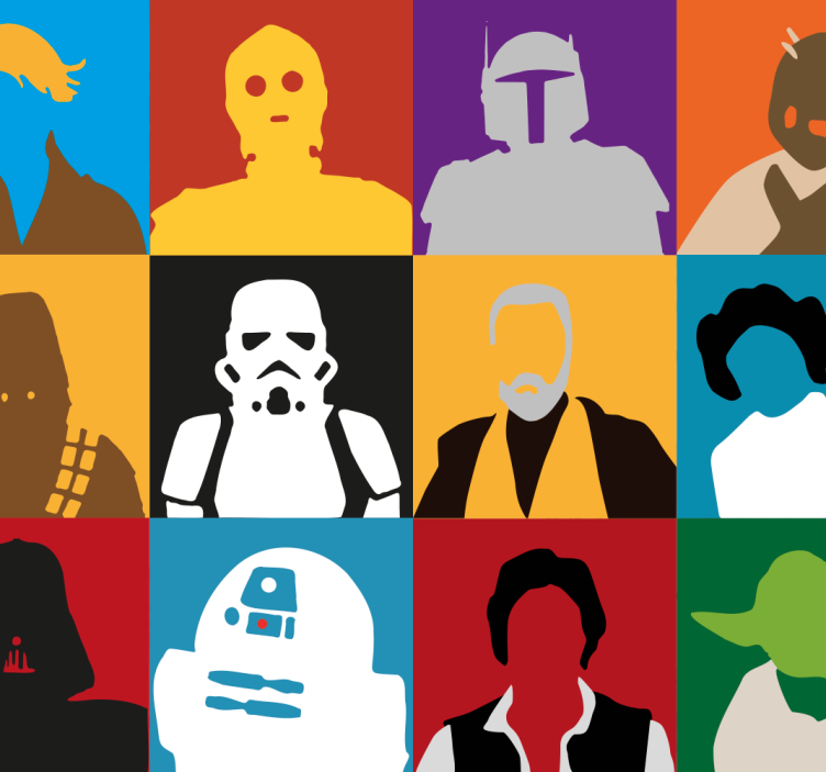 Ikonik silüetler sanat duvar kağıdı - TenStickers