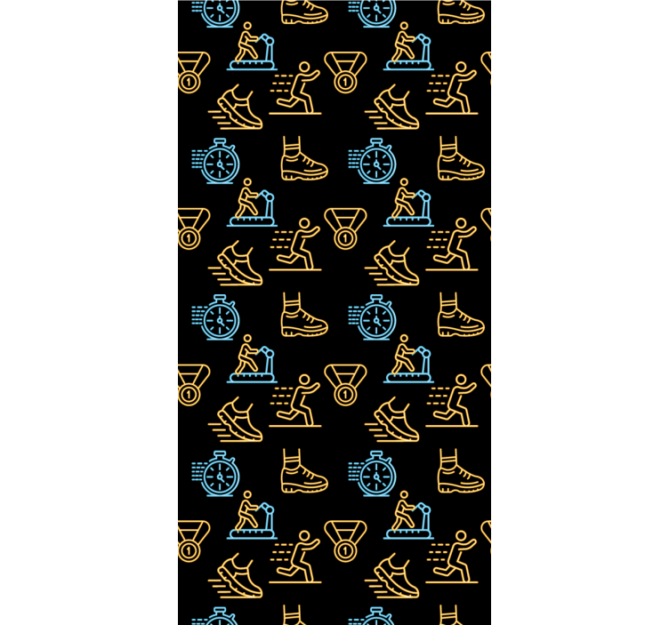 Siyah genç yatak odası duvar kağıdı üzerine neon renk - TenStickers