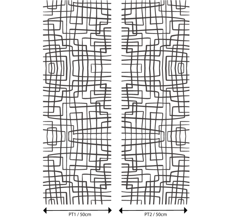 Soyut çizgi deseni yemek odası duvar kağıdı - TenStickers