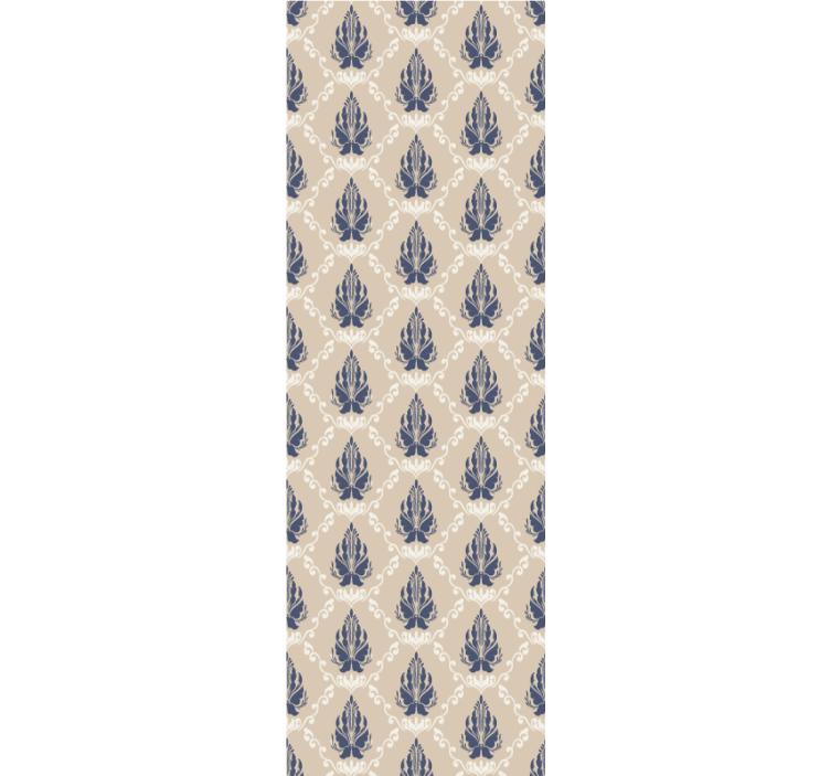 Yapraklı çiçek motifi barok duvar kağıdı - TenStickers