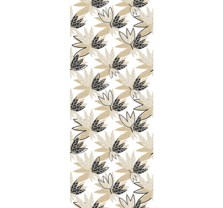 Yapraklı botanik tasarım yaprak duvar kağıdı - TenStickers