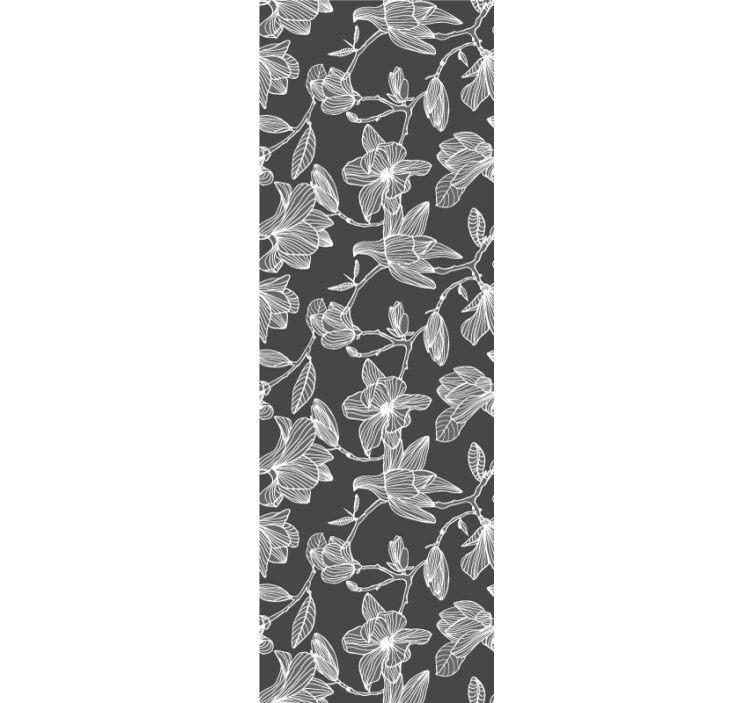 Çiçek desenli duvar kağıdı kahverengi çiçek kompozisyonu - TenStickers