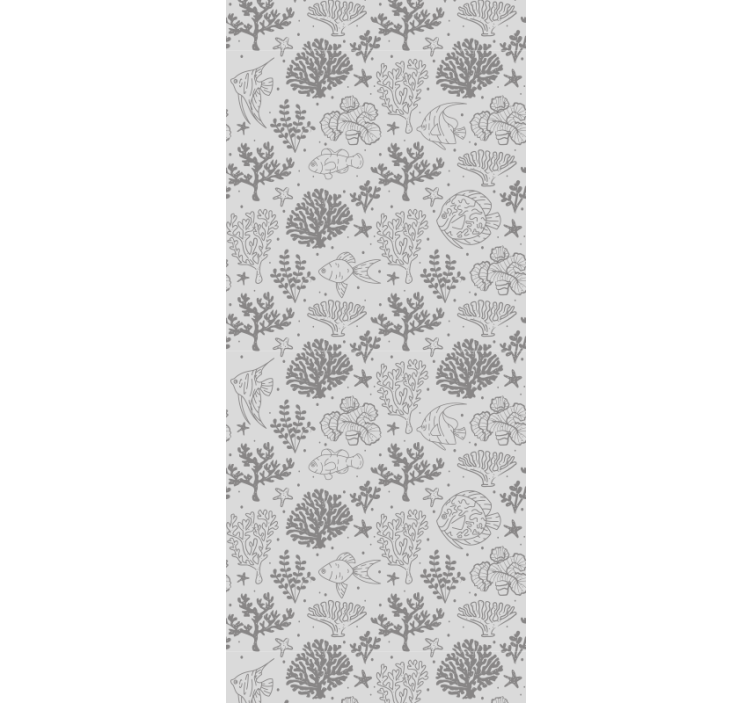 Vintage tarzı deniz hayvanı desen çocuklar duvar kağıdı - TenStickers