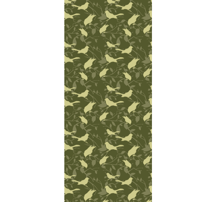 Yeşil kuşlar victoria tarzı desen duvar kağıdı - TenStickers