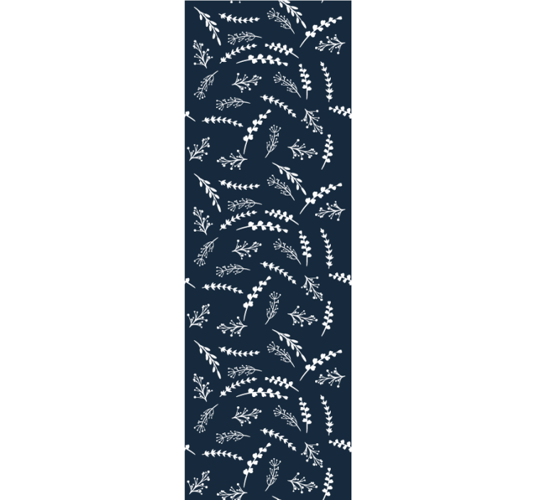 Narin mavi desen yaprak duvar kağıdı - TenStickers