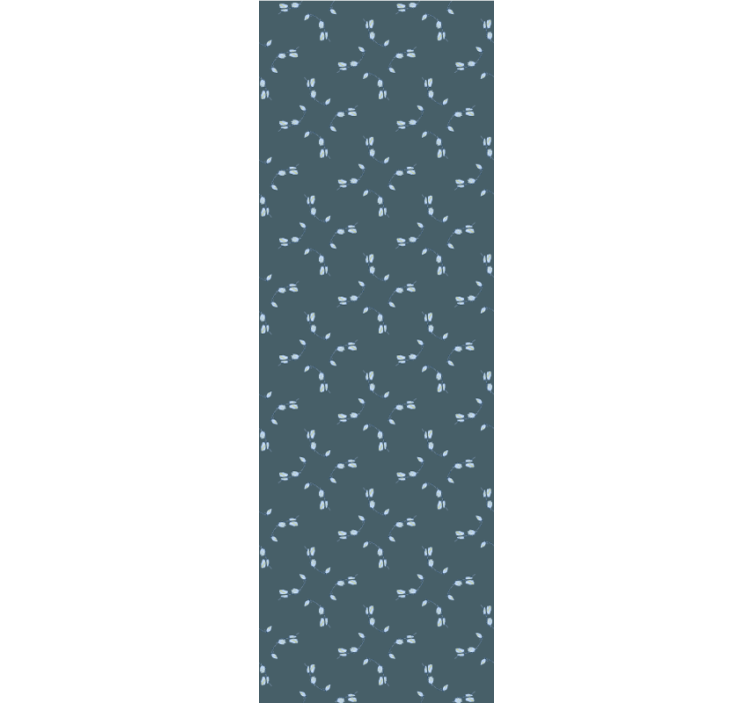 Mavi manolya çiçek desenli yemek duvar kağıdı - TenStickers