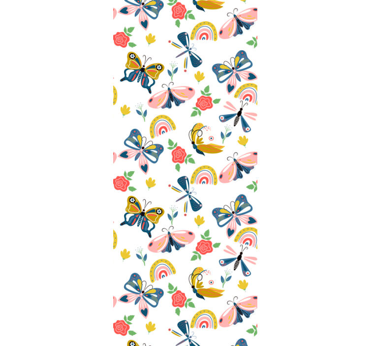 Kelebek kreş duvar kağıdı ile gökkuşağı - TenStickers