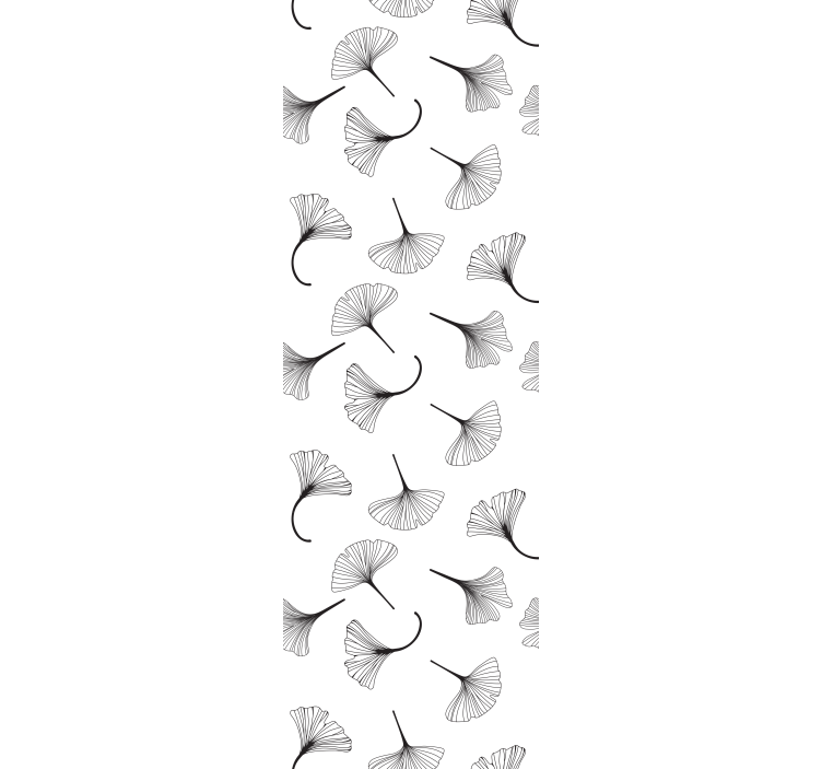 Ginkgo siyah desen modern duvar kağıdı bırakır - TenStickers