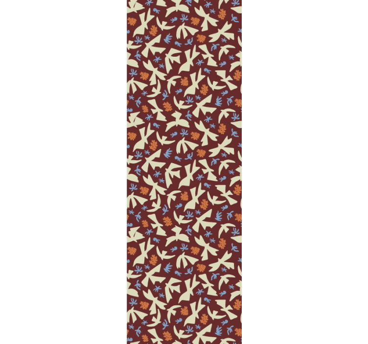 Stilize doğa motifleri çiçek süs duvar kağıdı - TenStickers