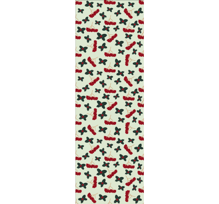 Elle çizilmiş çilek desen noel duvar kağıdı - TenStickers