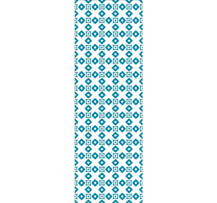 Geometrik mavi elmas tasarım kare duvar kağıdı - TenStickers