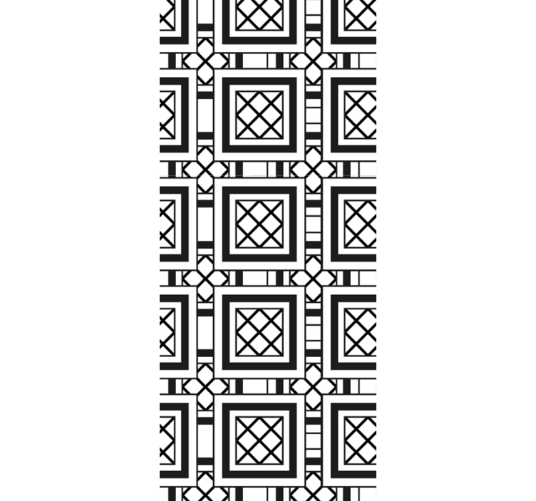 Siyah hidrolik kiremit tarzı kare duvar kağıdı - TenStickers