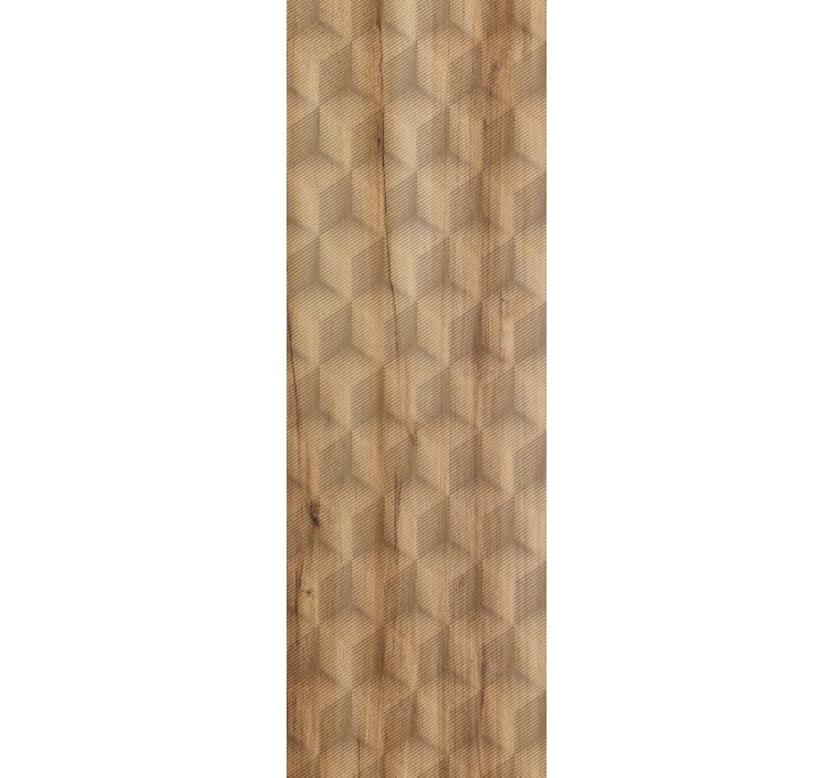 Kahverengi meşe elmas desen ahşap efektli duvar kağıdı - TenStickers