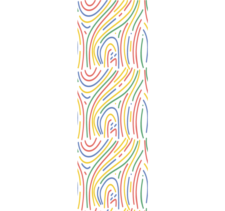 Renkli kıvrımlı çizgiler ofis duvar kağıdı - TenStickers