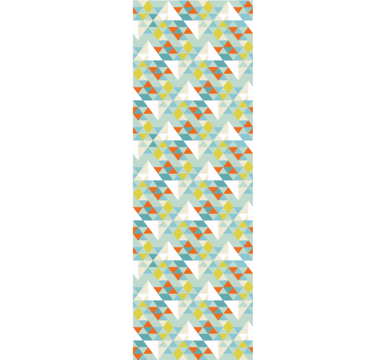 Mavi yuvarlak motif üçgenler duvar kağıdı - TenStickers