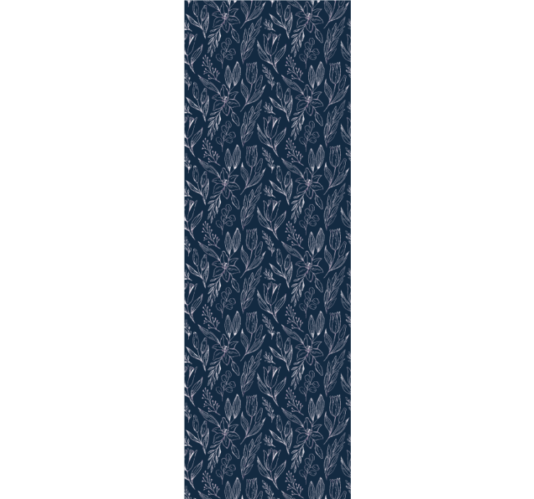 Çiçek desenli duvar kağıdı mavi çiçek açan motif - TenStickers