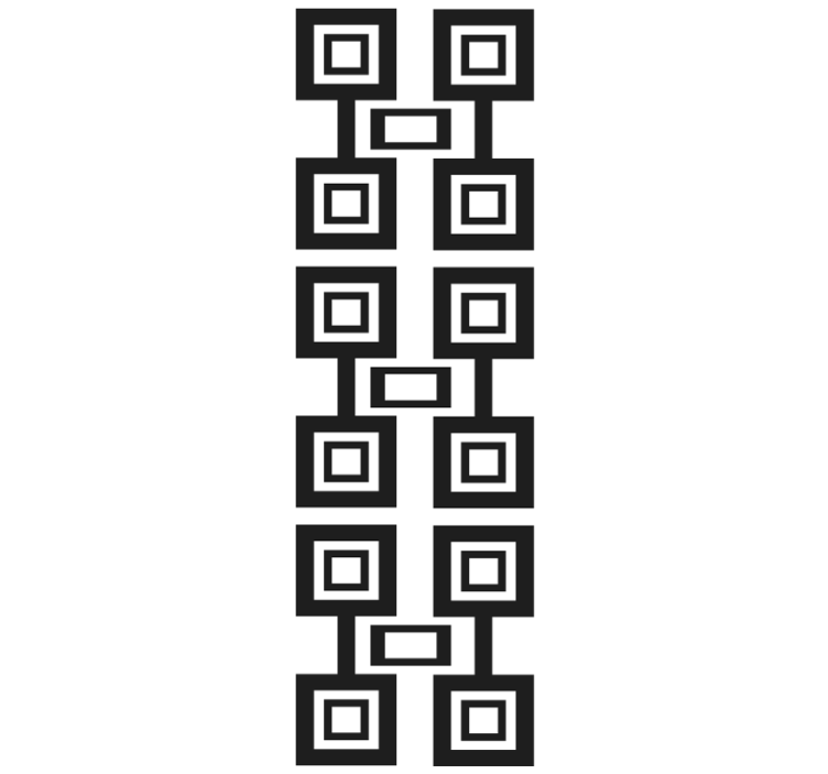 Siyah beyaz kare düzenlemesi geometrik duvar kağıdı - TenStickers