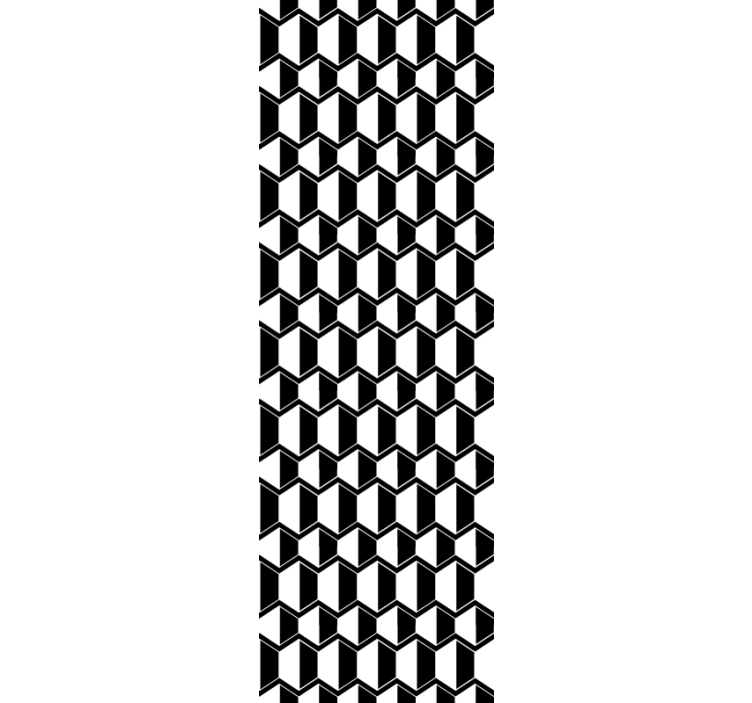 Kozmopolit siyah beyaz altıgenler duvar kağıdı - TenStickers