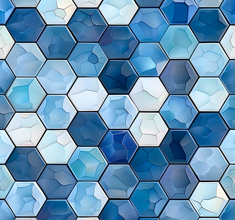 Mavi fayans efekti ofis duvar kağıdı - TenStickers