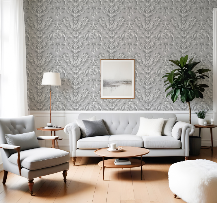 3 boyutlu efekt barok duvar kağıdı - TenStickers