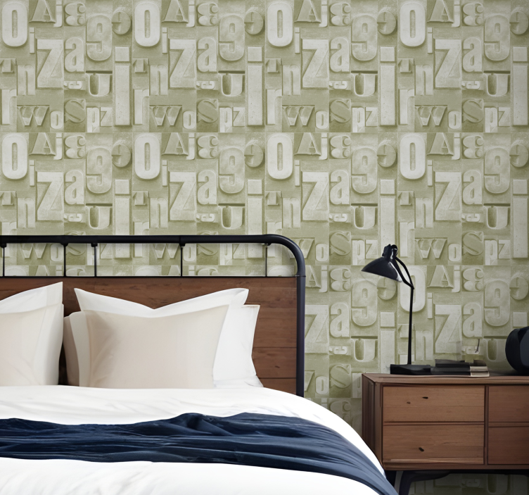 3d endüstriyel tarz harfler duvar kağıdı - TenStickers