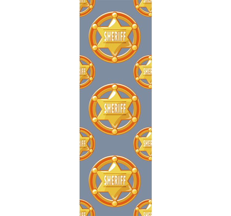 şerif rozeti deseni özelleştirilebilir duvar kağıdı - TenStickers