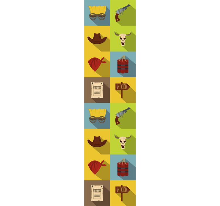 Kovboy fayans yatak odası duvar kağıdı - TenStickers