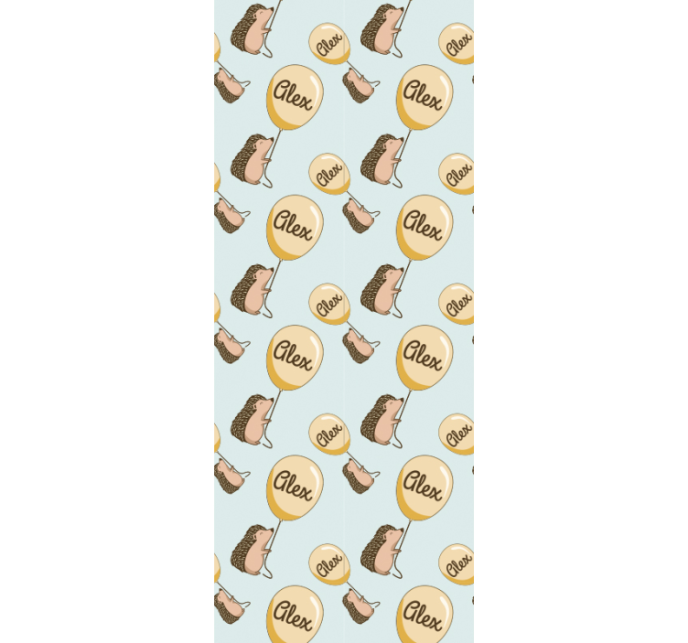 Balon ve adı duvar kağıdı ile kirpi - TenStickers