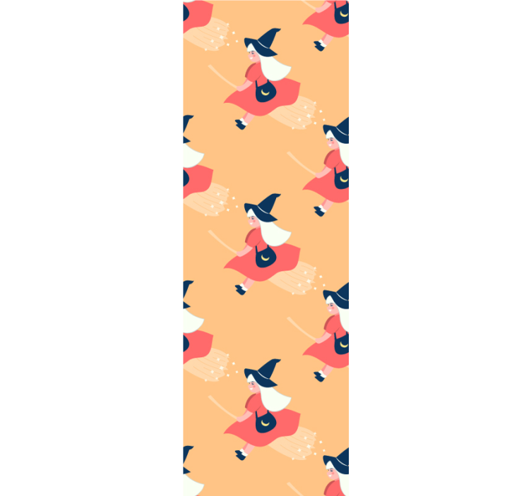 Büyülü cadı figürleri cadılar bayramı duvar kağıdı - TenStickers