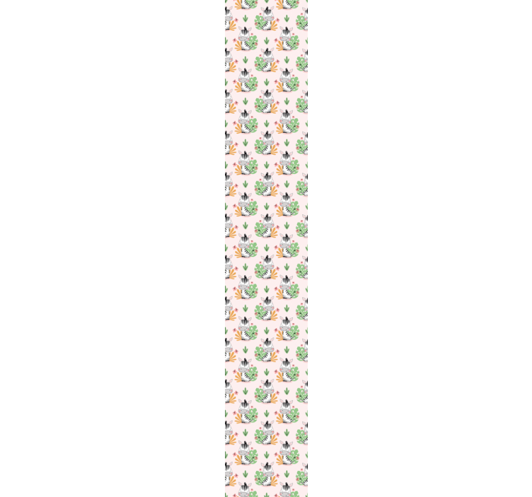 Karikatür zebra ve yapraklar duvar kağıdı - TenStickers