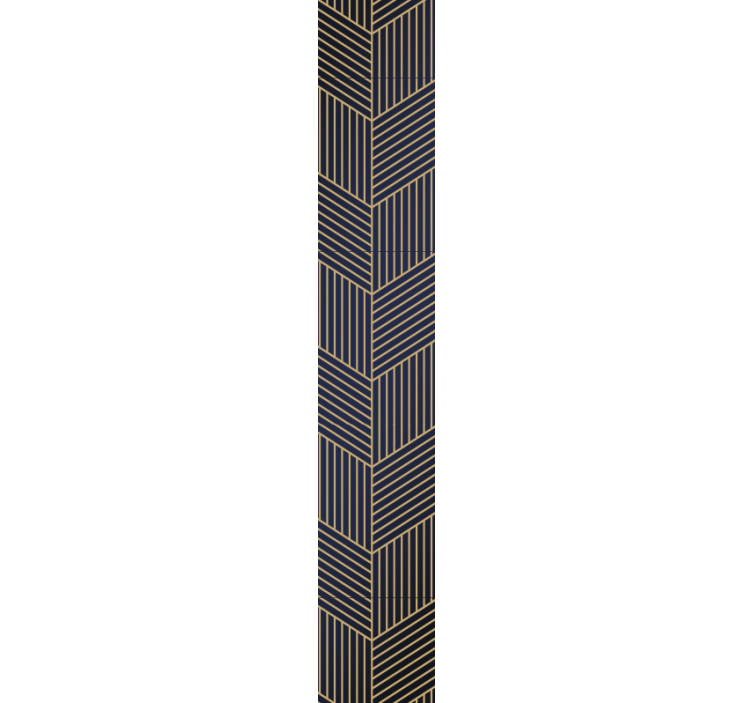 Altın geometri hatları soyut duvar kağıdı - TenStickers