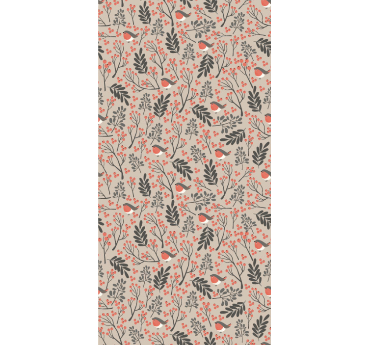 Noel çiçek desenli doğa duvar kağıdı - TenStickers