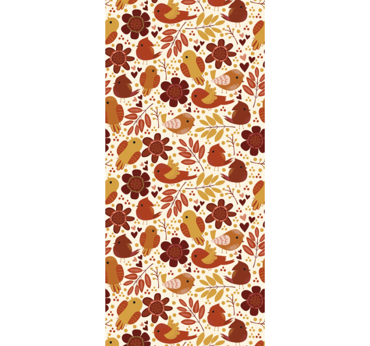 Botanik motifler yaprak duvar kağıdı - TenStickers