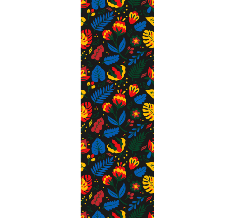 çiçek yaprak deseni duvar kağıdı süslemeleri - TenStickers