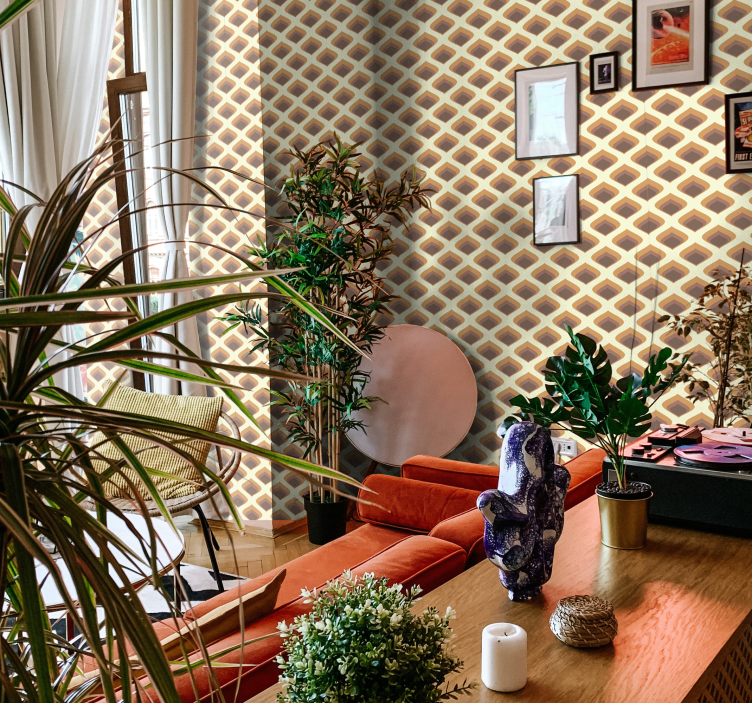 60'ların yaprakları duvar kağıdı - TenStickers