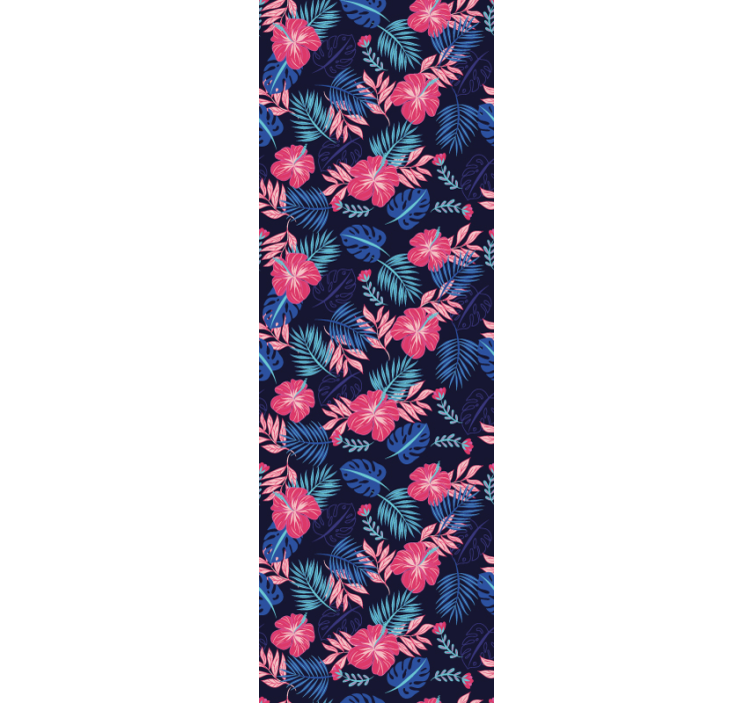 Tropikal flora çiçekli duvar kağıdı - TenStickers