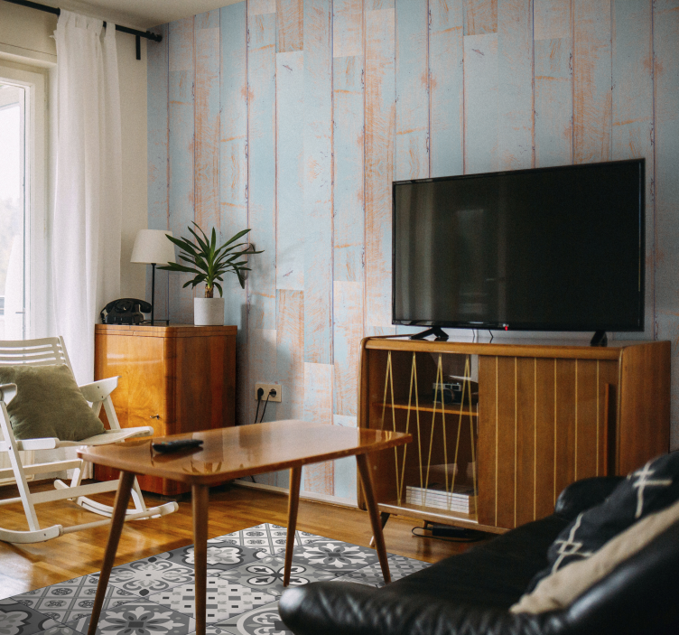 Ahşap doku duvar kağıdı açık gökyüzü - TenStickers